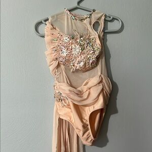 Glamour Peach Embellished Costume